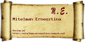 Mitelman Ernesztina névjegykártya